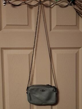 Coach Mini Crossbody Bag in Light Green with Chain Strap